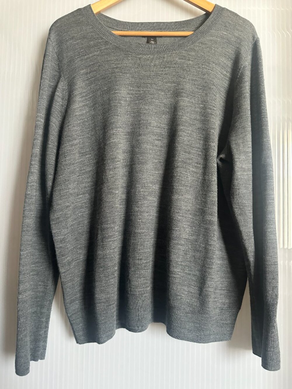Halogen Nordstrom Merino Wool Sweater Gray Crewneck Pullover Women's 2X